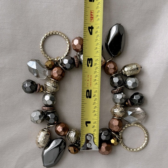 NWT AMBER BRACELET ONYX STONES GOLD TONE METALS BOHEMIAN STYLE. WOMENS STRETCH - Picture 6 of 6